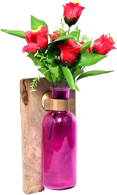 Amazon Com Indian Handicraft Wooden Wall Panel Glass Bottle