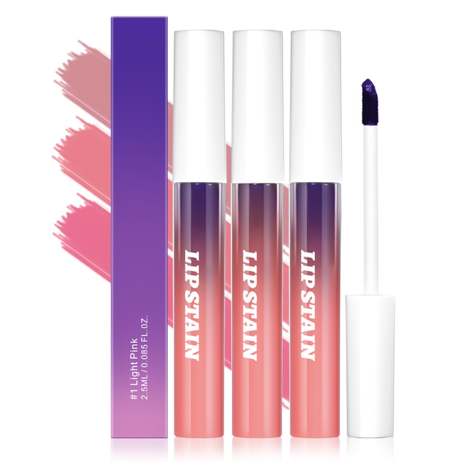 3Pcs Lip Stain Peel Off, Highly Pigmented, Waterproof Lip Tint. Long-Lasting, Non-Stick Cup Lipstick for Smudge-Proof, Vibrant Color, Light in Texture, Matte Liquid Lipstick
