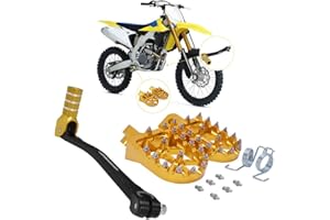 JFG RACING Motorcycle Folding Gear Shifter Shift Lever + Dirt Bike Foot Pegs CNC Universal for RM DRZ 50cc - 125cc CRF XR KX 