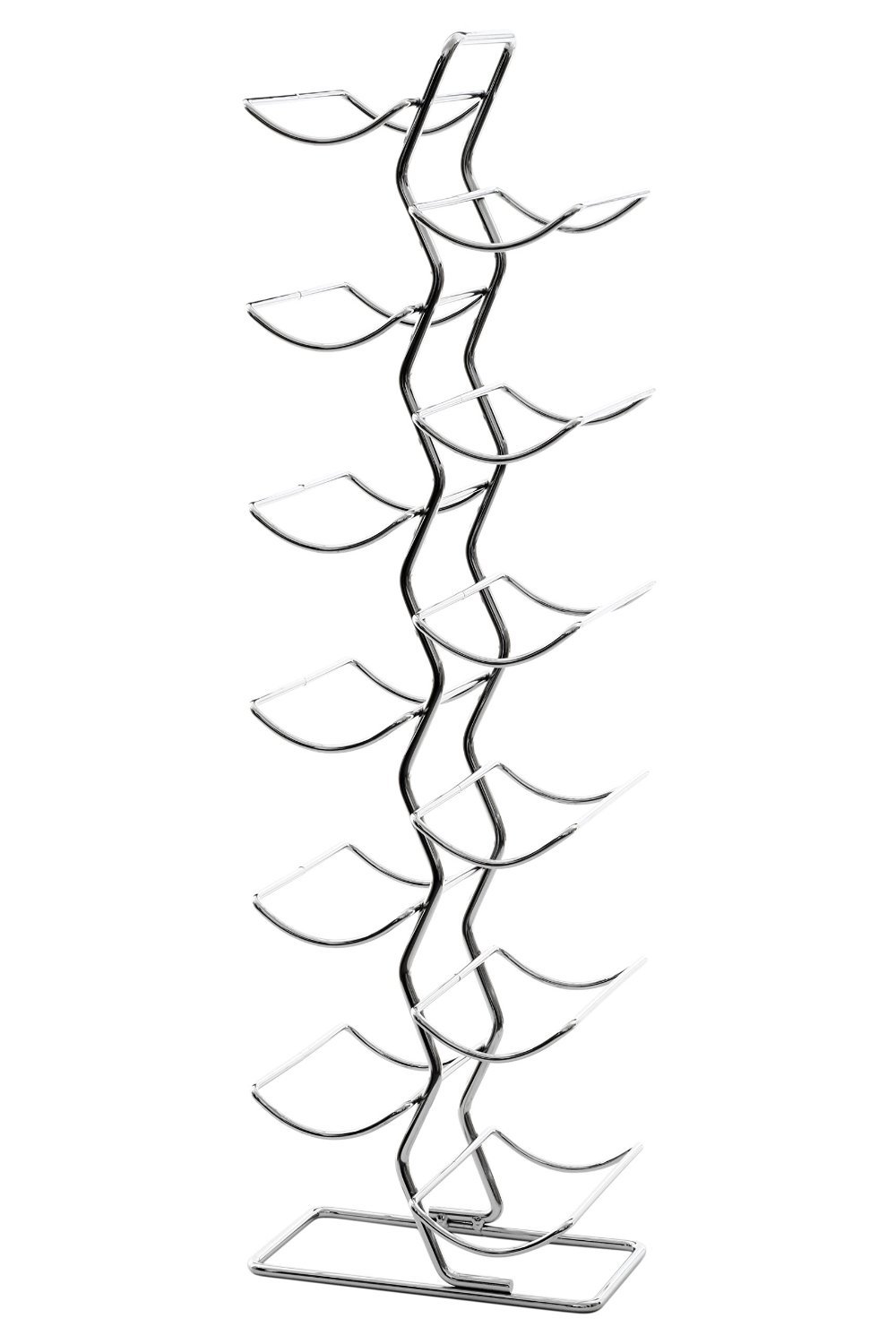 Premier Housewares 12 Bottle Wine Rack - Chrome, H71 x W17 x D30cm