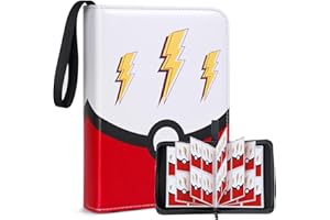 ASUNDER Trading Card Binder 4 Pocket, Trading Card Holder 400 Cards, Card Binder with 50 Pages Removable Double Sided Sleeve and Zipper, Portable Card Collection Binder Gifts for Boys Girls (B)