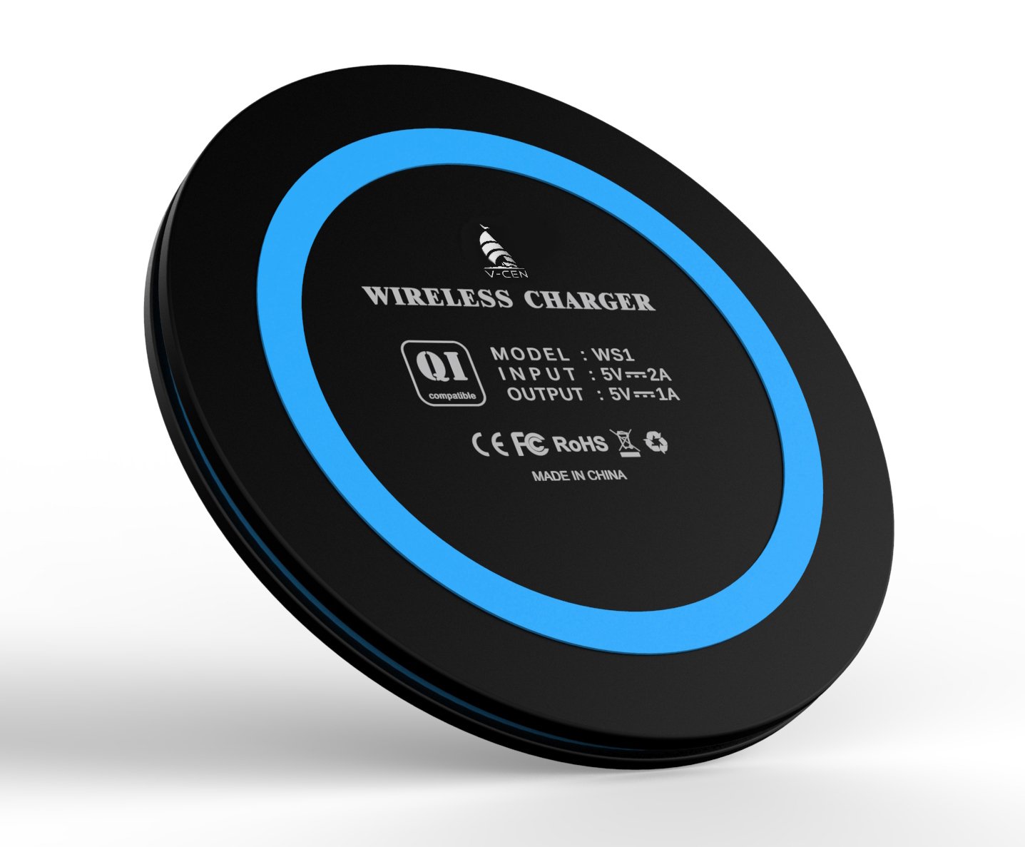 V-CEN WS1 Portable and Thin Wireless Charger Stand for Android, Windows and QI-enabled Devices