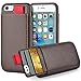 iPhone X Wallet Case, iPhone X Case with Card Holder, LAMEEKU Shockproof iPhone X Case with Hidden Card Slots & Zipper Cash Pocket Cover for Apple iPhone X (iPhone 6 - Brown)