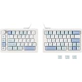 EPOMAKER Split70 Wireless Ergonomic Keyboard with QMK/VIA and Knob, Mechanical Gaming Keyboard with RGB, Hot-Swap, Creamy Linear Switch, PBT Keycap, Gasket, Mac Modifier, 70% Split Layout (White)