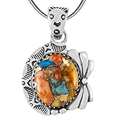 Turquoise Pendant Necklace Sterling Silver 925 (Sterling Silver Pendant with 20" Stainless Chain)
