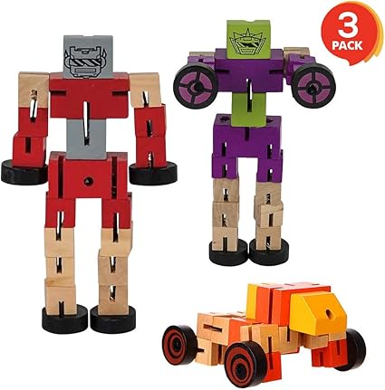 wooden robot transformer