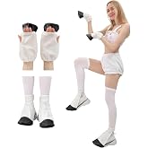 KUOIN Horse Costume Front Back Hoof, Animal Gloves Boot Covers with Elastic Straps Cosplay Accessorise Set