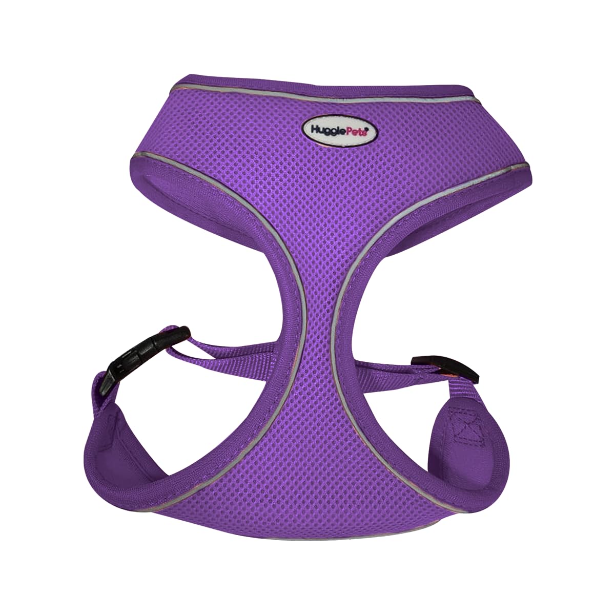 HugglePets Adjustable Waterproof Air Mesh Dog Harness - Purple (Extra Small 28-40 cm) Strong & Secure Lightweight & Breathable Harness for Small Dogs with Reflective Lining.