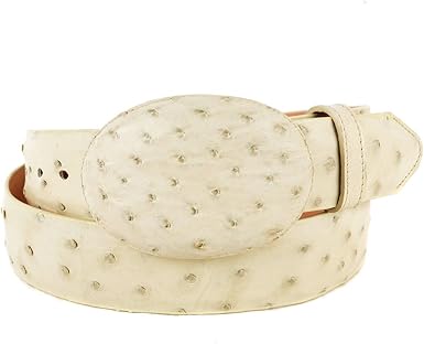 white ostrich belt