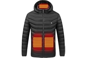 TUDUOMS Lightweight Heated Coat Women's Men's Usb Smart Heating Hooded Puffer Jacket Warm Electric Heated Jacket for Outdoor