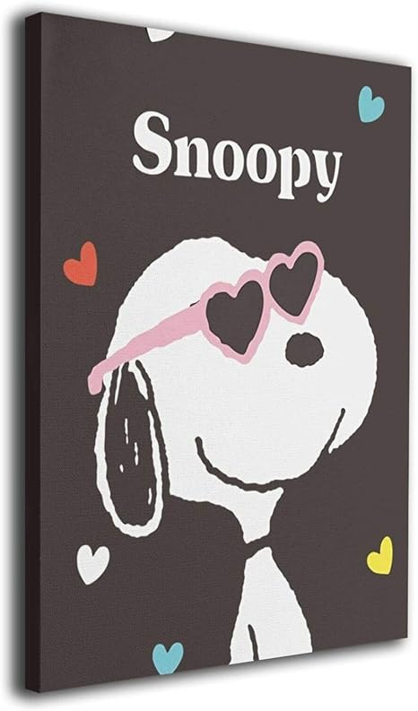 Amazon Snoopy スヌーピー アートパネル インテリア ポスター イラスト 高精細ジークレープリント画 モダン ポスター アートキャンバス 装飾画 フレームなし キャンバス 絵画 アートボード モダン絵画 飾り絵 ファッションポスター おしゃれ かわいい 人気 壁の絵 壁掛け