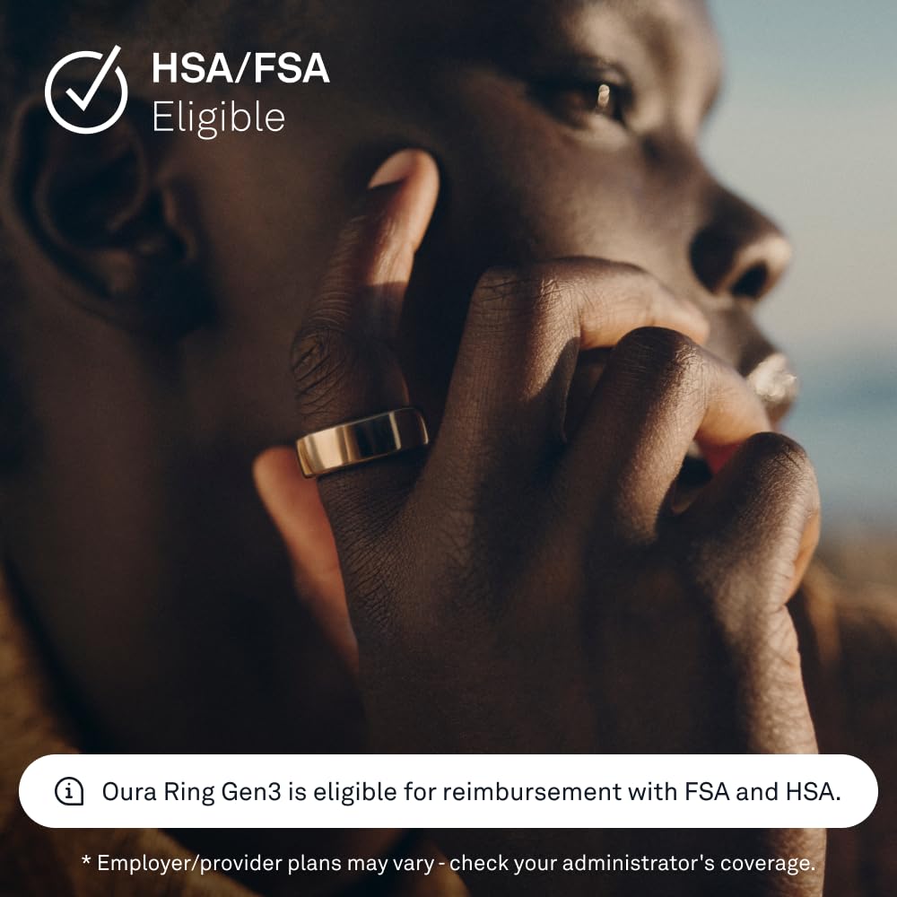 Oura Ring Gen3 Horizon - Gold - Size 6 - Smart Ring - Size First with Oura Ring Gen3 Sizing Kit - Sleep Tracking Wearable - Heart Rate - Fitness Tracker - 5-7 Days Battery Life