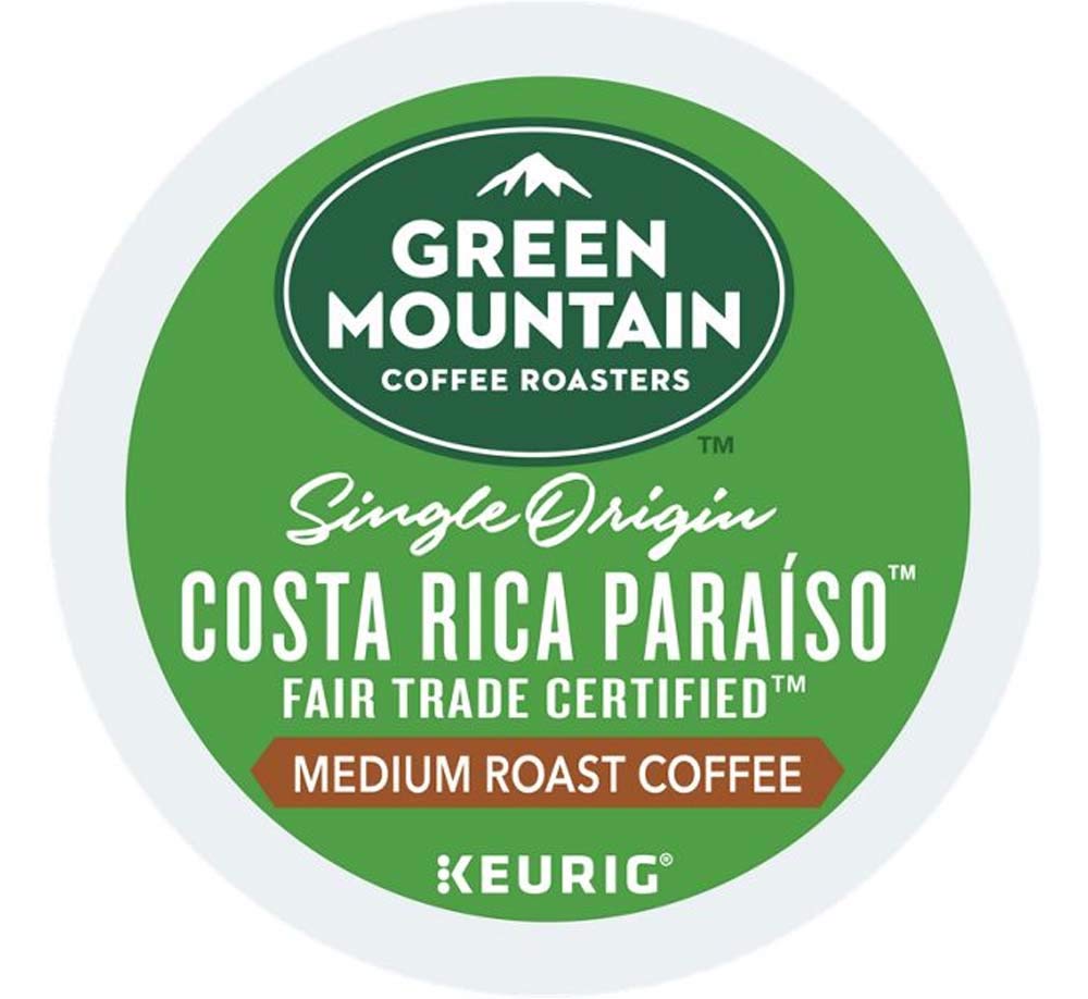 Green Mountain Coffee Pods K-Cups For Keurig Machines Flavored K Cup (All Count Fresh Capsules) Light / Medium / Dark Roast Long Expiry ALL FLAVORS (6 K-Cups Costa Rica Paraiso Coffee)