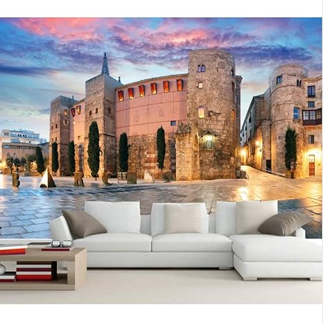 Amazon Com Xbwy Large 3d Wallpaper Spain Temples Houses Sky