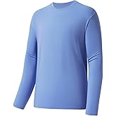 BASSDASH Men's Ultra Soft Cotton Blend UPF 50+ Long Sleeve Fishing Shirt UV Sun Protection Casual Performance Tee