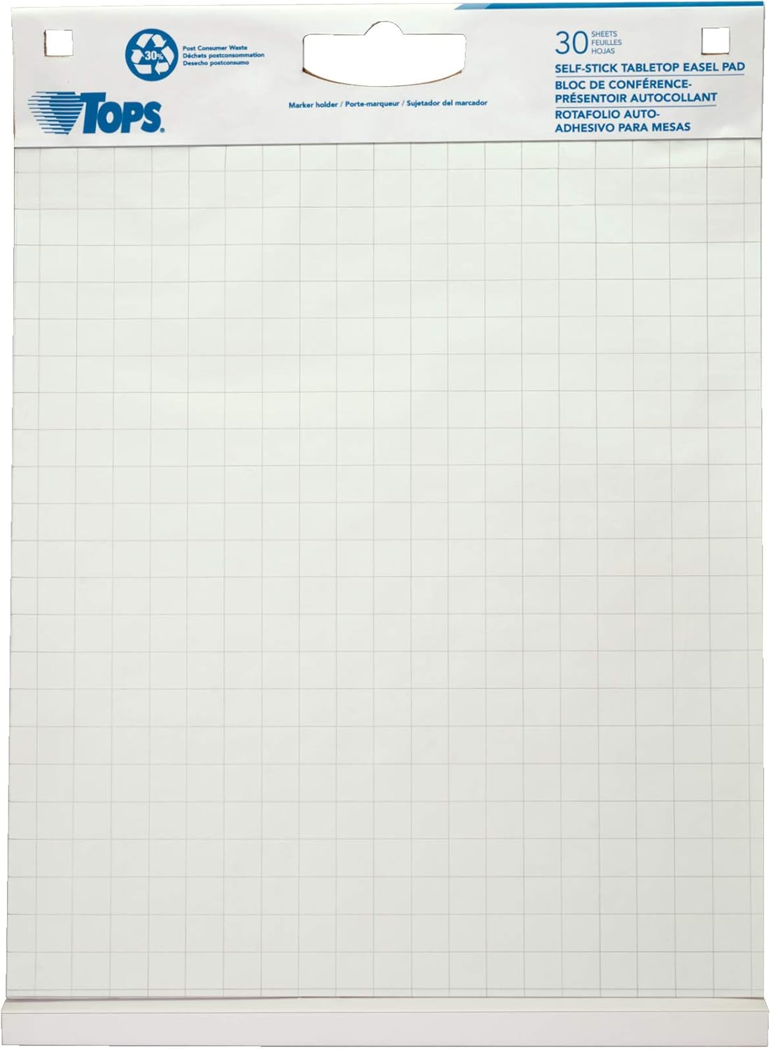 TOPS Easel Pad with Tabletop Easel, 30 Self Stick Sheets, White, 22 x 23 Inches (79250) : Office Products