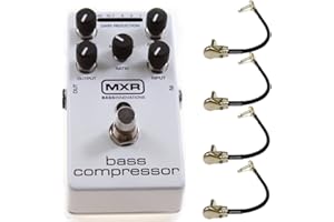 MXR M87 Bass Compressor Effects Pedal with True Bypass BUNDLED WITH 4 Pack of Hosa CFS-106 6-Inch Guitar Patch Cables