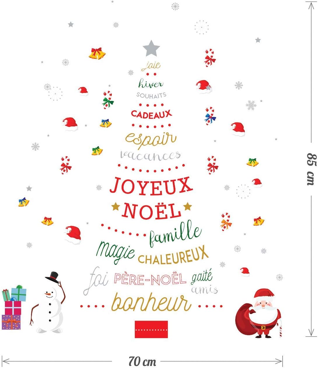 Walplus Joyeux Decorations De Noel Cadeau Francais Citation Sapin De Noel Autocollant Mural Pere Noel Mur Murales Decalques Salle A Manger Creche Enfants Decor A La Maison Amazon Fr Cuisine Maison