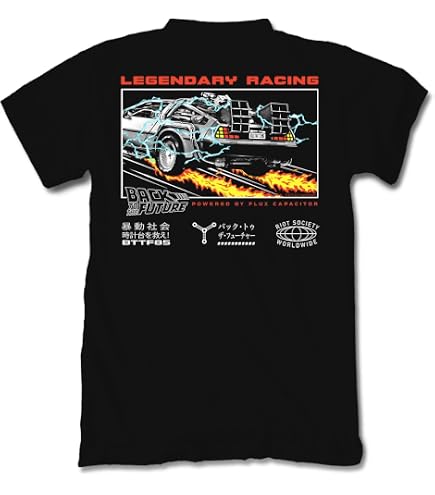 Amazon.com: Riot Society Back to The Future Kanji Mens Graphic