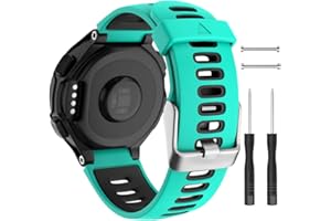 ISABAKE Watch Band Replacement for Garmin Forerunner 735XT/Approach S20 S5 S6 Soft Silicone Strap with Metal Buckle Compatible with 735xt/220/230/235/620/630