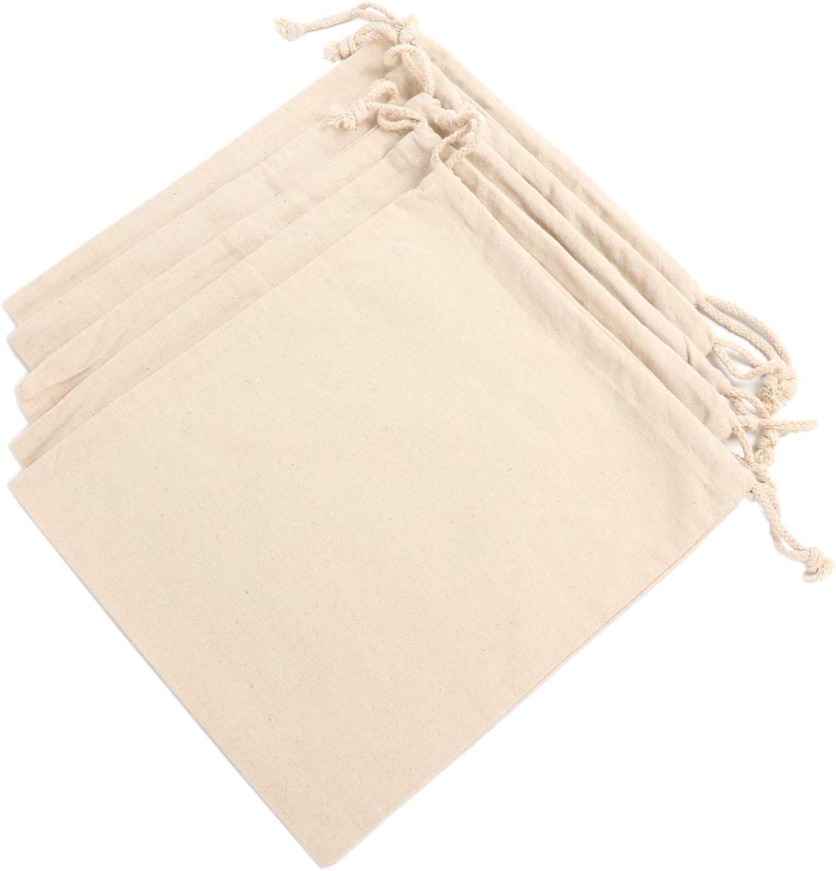 Large Reusable Natural Cotton Storage Bags Sack Laundry Shopping Bags