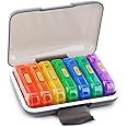 YUSHAN Travel Pill Organizer 3 Times a Day Weekly, Pill Box Contains 7 Cute Medicine Organizer, Premium Material & BPA-Free Pill Case to Storage Vitamins/Fish Oil/Supplements.