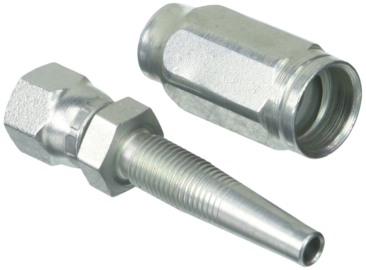 Photo 1 of Gates (G27170-0404) 4C1T-4RFJX Field Attachable Type T for G1 Hose, 1 Wire, Female JIC 37 Flare Swivel, 1/4" ID