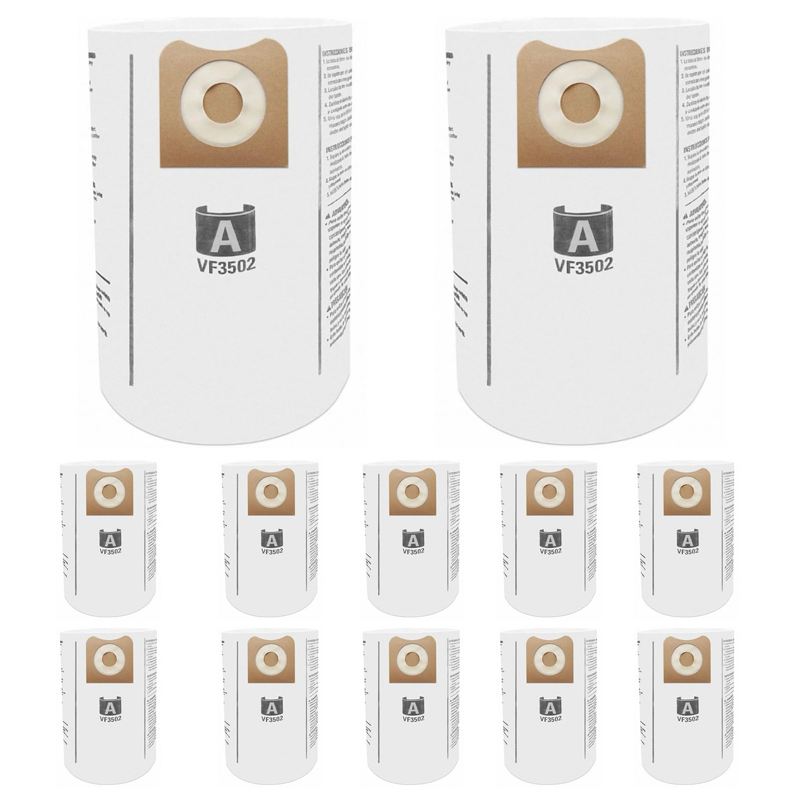 Photo 1 of 12 Pack 23743 VF3502 Vacuum Bags Compatible with Ridgid 12-16 Gallons Wet Dry Vacuums, VF3502 Replacement Bags for Model WD1950 WD1956 WD1850 WD1851 RV2400HF WD1450 WD1680 WD1270