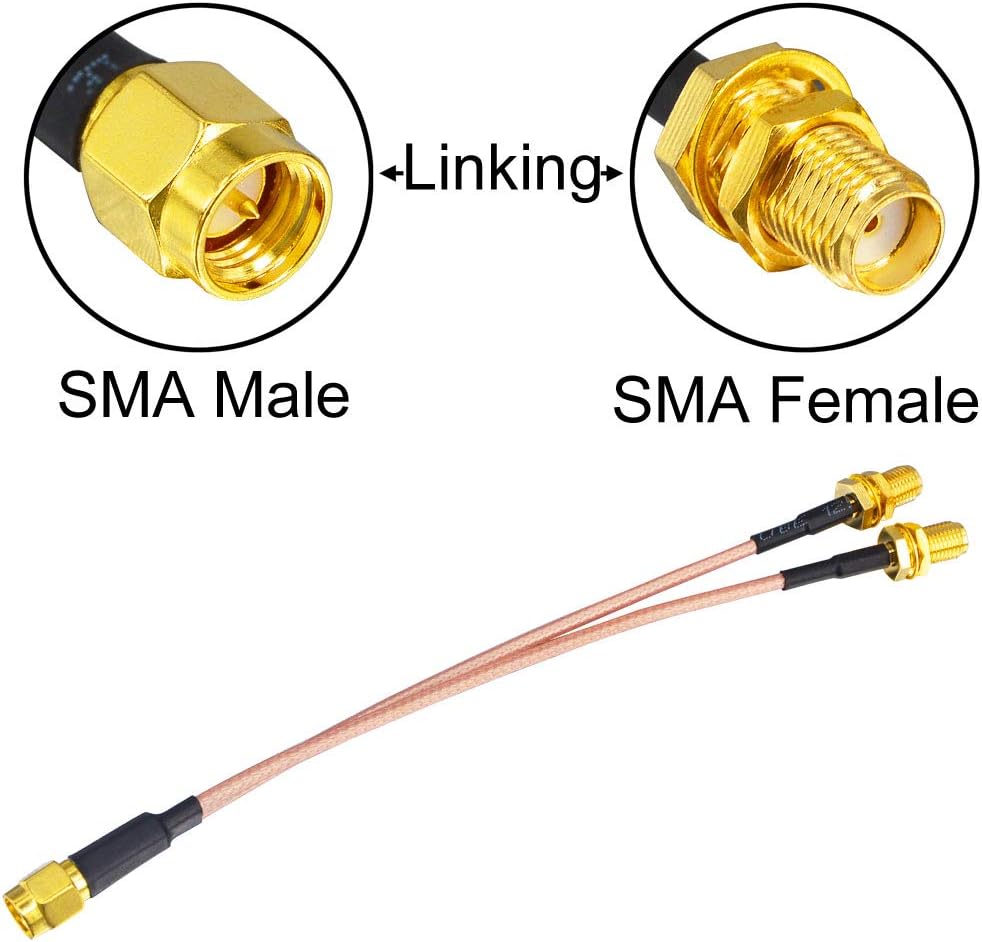 YILIANDUO SMA Splitter Cable SMA Male to Dual Female V-Shape RG316 Coaxial Cable 15CM for 4G LTE WiFi Antenna Wireless Router Gateway Modem MiFi FPV Drone - Image 4