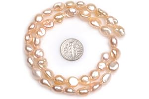 Freshwater Cultured Pearl Beads for Jewelry Making Natural Gemstone 9x12mm Pink Freeform 15" JOE FOREMAN