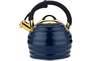 LAZNEYRU Tea Kettle for Stove Top Whistling Teapot, 3.2Q Tea Pot Stainless Steel Teakettle with Heat Proof Ergonomic Handle