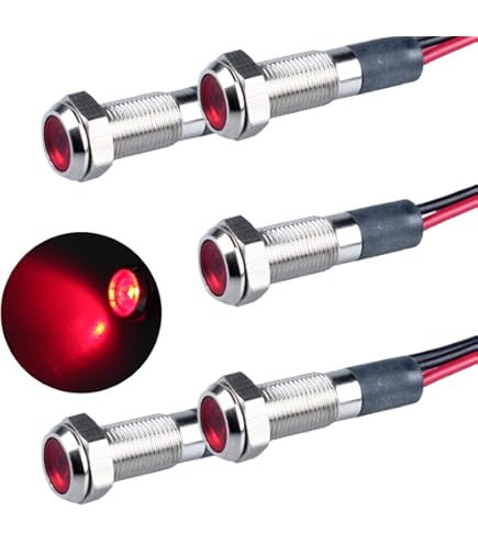 10-Pack White 12mm LED Indicator Lights - IP67 Waterproof Metal Signal Lamps For Dash, Car, Boat