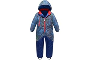 Boys Girls Snowsuit Insulated Lined Waterproof Hooded Jumpsuit Winter Snowmobile Ski Suit One Piece Snowday Overalls