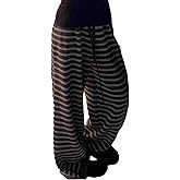 Striped Cute Pj Lounge Pants Woman Grunge Wide Leg Emo Alt Loose Y2k Pjs 2000s Casual Teen Pajamas Pants