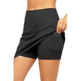 Tempt Me Women High Waisted Swim Skirt - Bathing Suit Bottoms Tummy Control Swimsuit Skirt with Pocket 2025