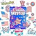 Patriotic American Flag Temporary Tattoos and Stickers Set (Over 50 USA Tattoos and 100 Stickers, 4th of July Party Supplies)