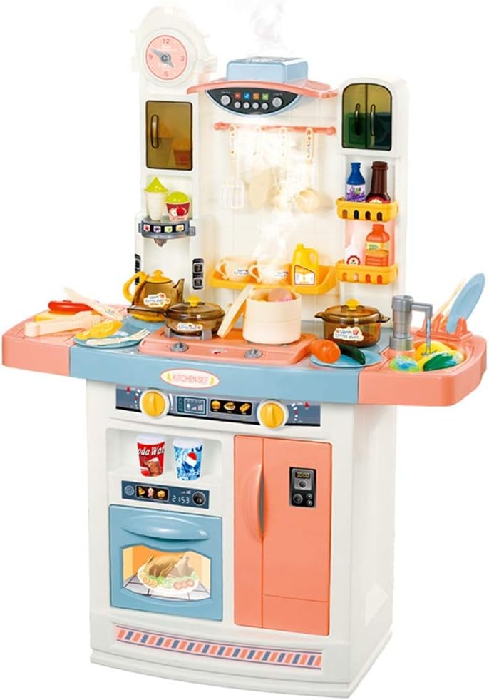 Play Kitchen Set Realistic Lights Sounds Simulation Of Spray Play Sink With Running Water Dessert Shelf Toy Other Accessories Set For Girls Boys Toddlers Kitchen Playset Kids Play Role Playing Game fo