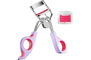 Eye Lash Curler with 6 Replacement Pads, Whalrace Eyelash Curlers Superior Curling Effect, Beautiful and Easy to Identify-Silver Purple Red