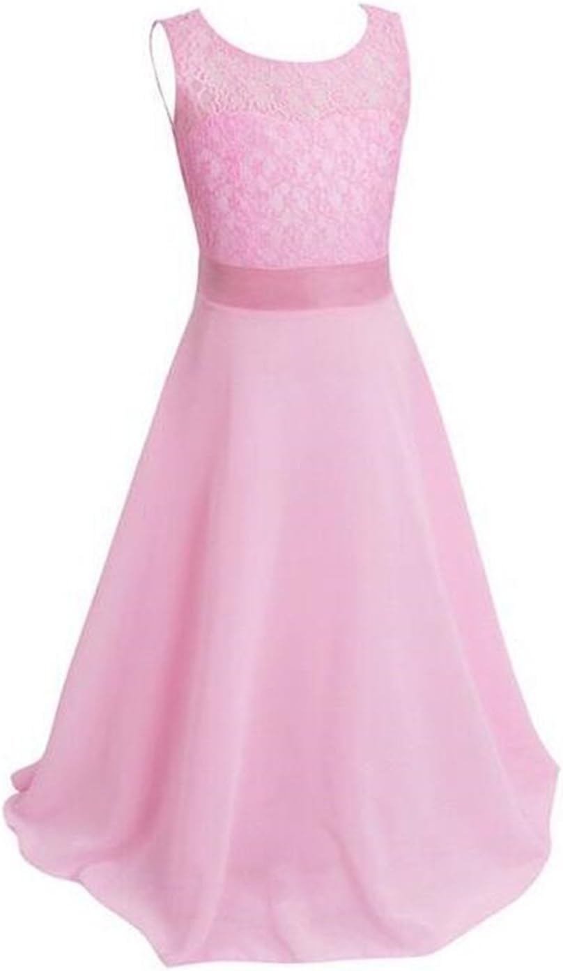 BCSY Gorgeous Flowers Girls Lace Dresses For Wedding Party Princess Floor-Length Formal Dress Girl Teenage Kids Clothes