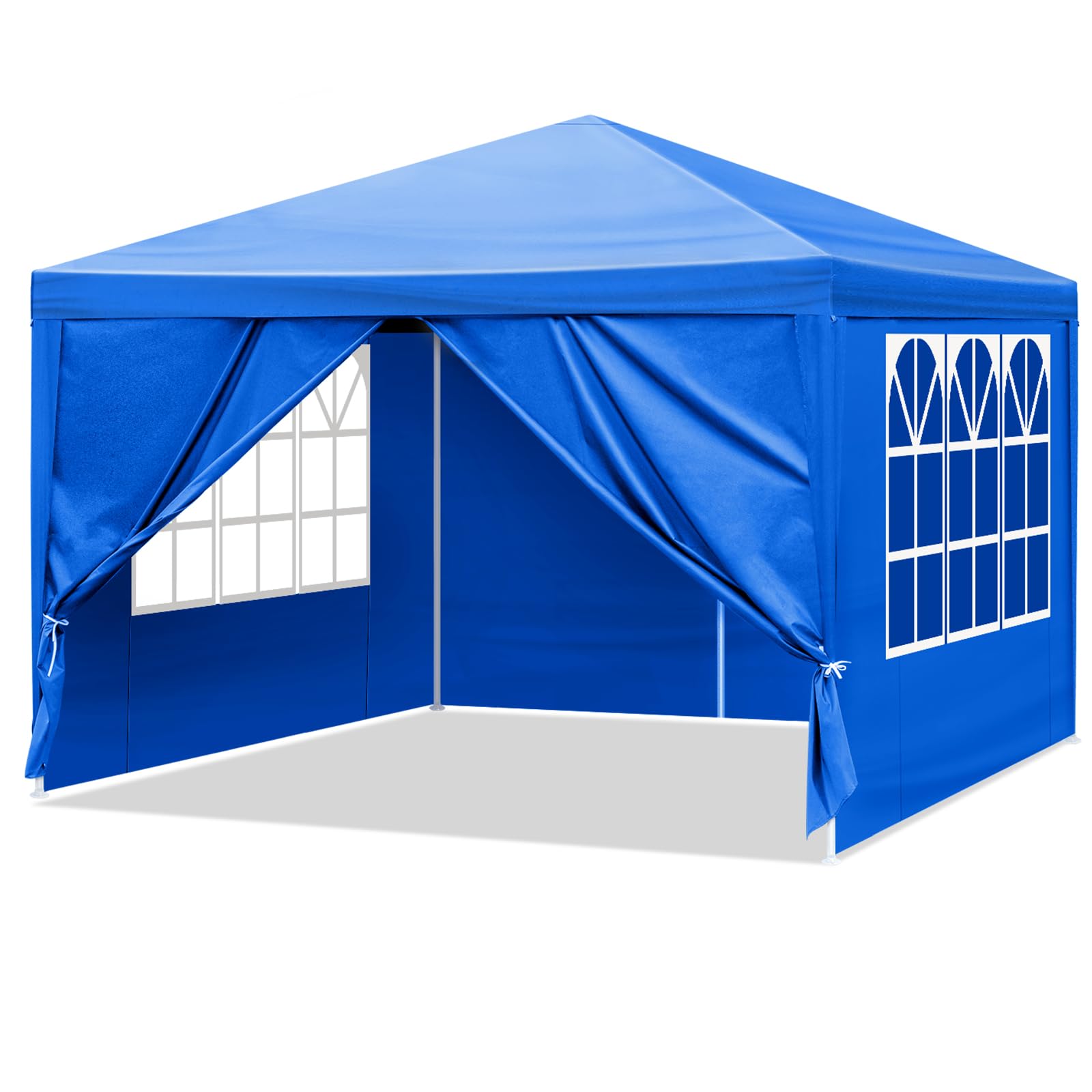 Party Tent Heavy Duty Waterproof Outdoor Gazebo Tent with Removable Sidewalls Large Canopy Tents for Backyard Parties Wedding Event (10x10 ft, Blue)