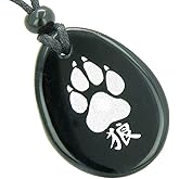 Lucky Wolf Paw Kanji Spiritual Protection and Good Luck Amulet Pendant Necklace