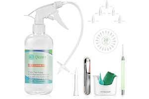 QISXROVY Ear Wax Removal Kit,Ear Irrigation Kit-Ear Cleaning Kit-Complete Ear Irrigation Flushing System w/Otoscope,Easy to Operate Ear Lavage Kit,Safe and Effective to Ear Flush Kit for adults of All Ages (round bottle)