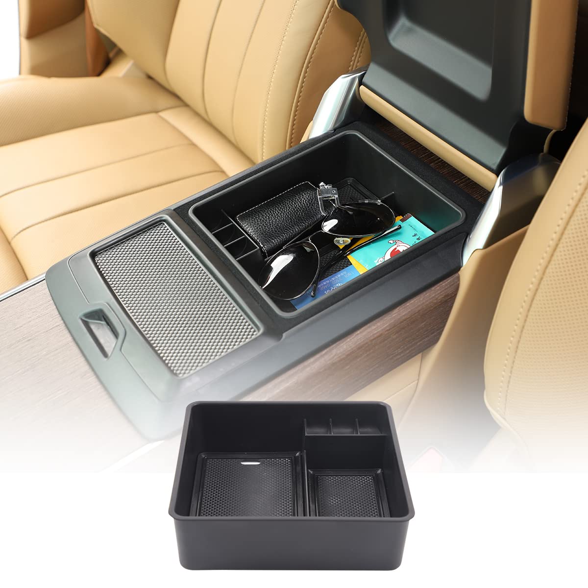 Photo 1 of HAPPYHORSE Car armrest Organizer Storage Box Compatible with Land Rover Range Rover Sport/Vogue 2023+ Center Console armrest Storage Box Organizer Tray Accessories (Low with no Refrigerator)