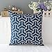 WOMHOPE Set of 4 Colorful Geometric Throw Pillow Covers Decorative Burlap Toss Pillowcases Square Cushion Cases 18 x 18 Inch for Living Room,Couch,Bed (Blue Triangle (Set of 4))
