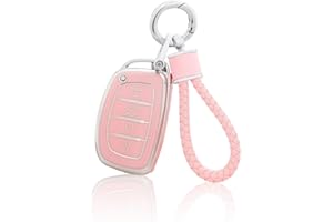 YO&YOYE for Hyundai Key Fob Cover with Keychain, Pink Soft TPU Key Case Protection Shell Fit for lantra Ioniq Sonata Tucson Elantra GT