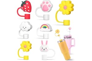 ALKNOT 10mm Straw Cover Cap for Stanley Cup,6PCS 0.4 in Diameter Silicone Straw topper Cap fit Stanley 30&40 Oz tumbler with Handle,Dust-Proof Drinking Straw Tip Reusable Covers Lids accessories