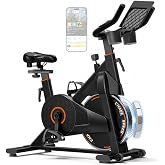 CURSOR Exercise Bike,Magnetic Stationary Bikes for Home with App Training | Indoor Cycling Spin Bike for Home with 300-lb Capacity, Tablet Mount &amp; Heart Rate Monitor, Fitness Courses for Weight Loss