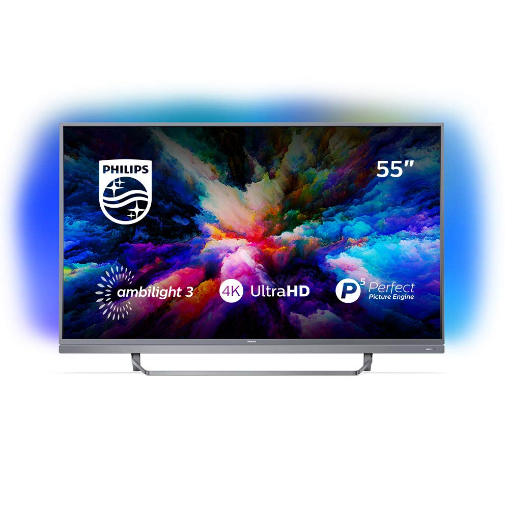 Philips Ambilight 55pus7503 12 Tv 55 Inch Led Smart Tv 4k Uhd P5 Perfect Picture Engine Hdr Plus Micro Dimming Pro Android Tv Google Assistant Dark Silver 2018 2019 Model Energy Class A Buy