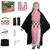Kahopy Anime Cosplay Costume Kids Uniform, Halloween Kimono Role Play Outfit Set for Boys and Girls