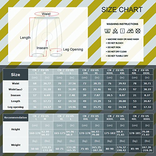 image for Skysper Men's Cycling Shorts 3D Padded Bike Bicycle Pants Tights, Anti